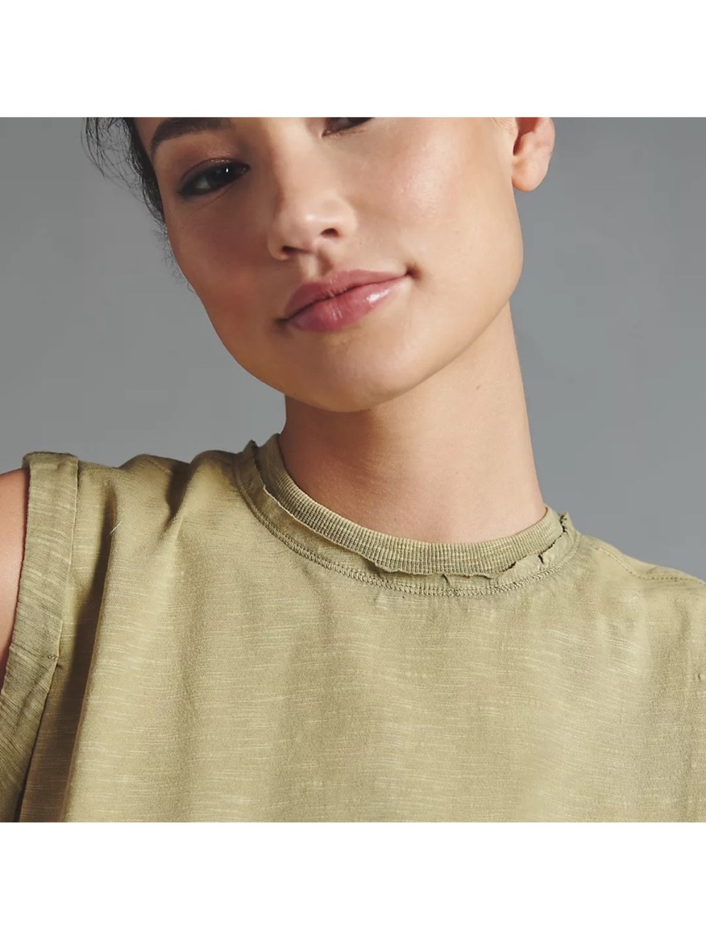 Pilcro Sleeveless Tank with cuffed Shoulder - Picture 9 of 10